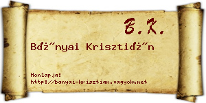 Bányai Krisztián névjegykártya